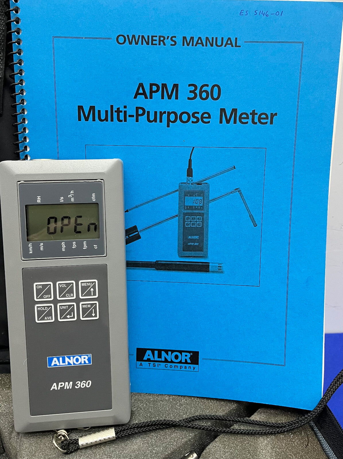 ALNOR APM360 MULTIFUNCTIONELE METER MET 275 SONDE - GEEN PRINTER - VOOR ONDERDELEN/REPARATIE 