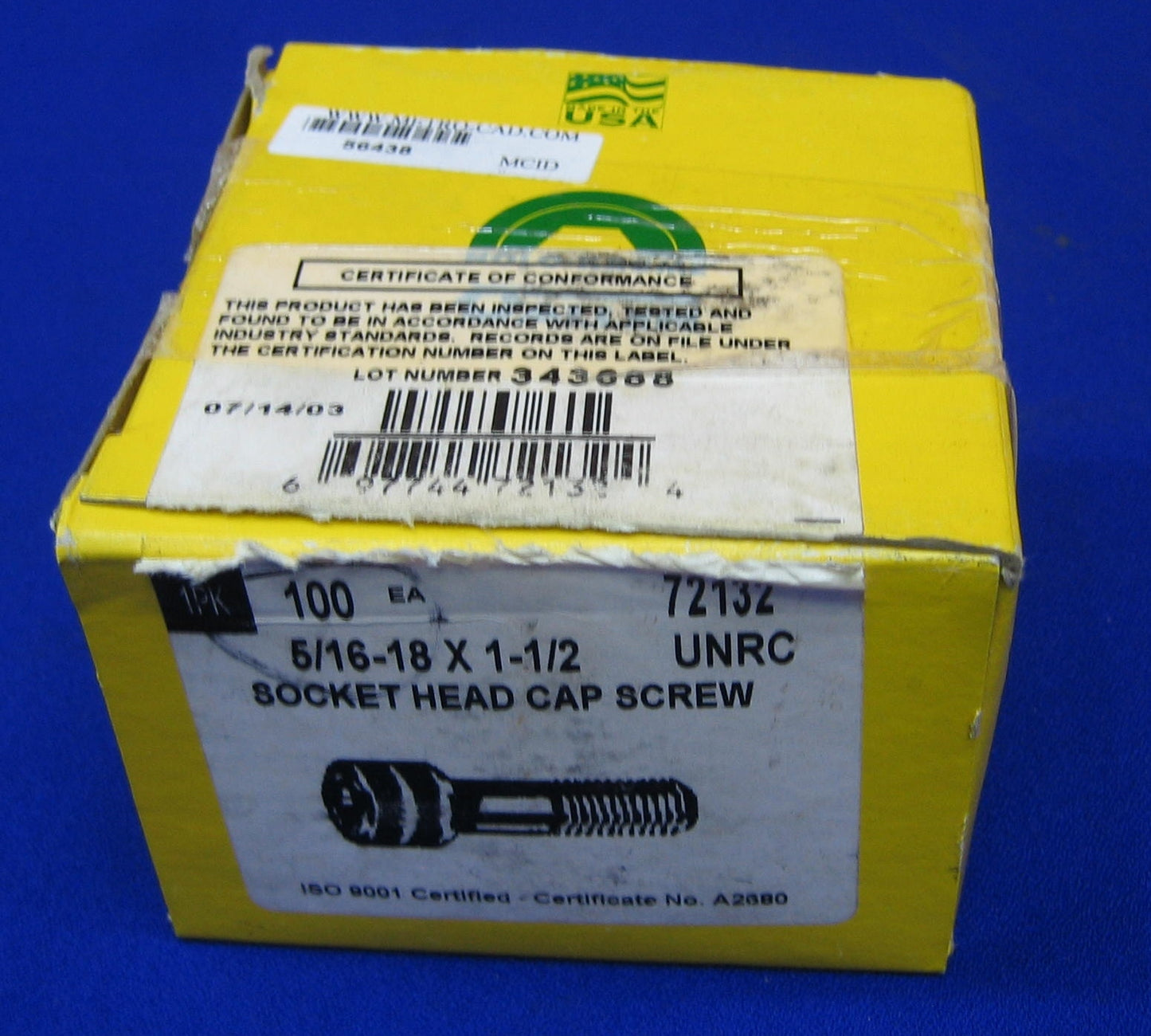 Vis à tête creuse HOLO-KROME ALLEN 72132 3H682 5/16-18 x 1-1/2