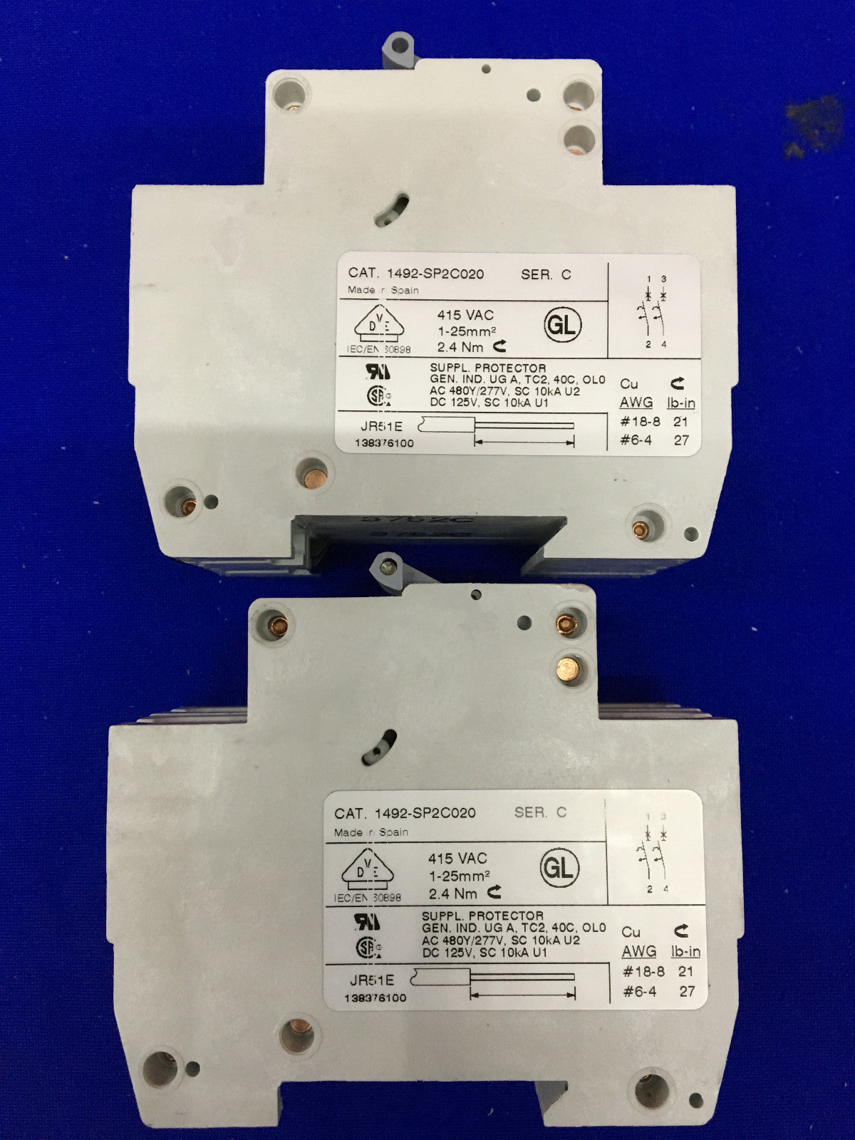 CANTIDAD 2 - DISYUNTOR SERIE C 1492-SP / 1492-SP2C020 DE ALLEN-BRADLEY AB
