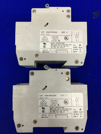 CANTIDAD 2 - DISYUNTOR SERIE C 1492-SP / 1492-SP2C020 DE ALLEN-BRADLEY AB