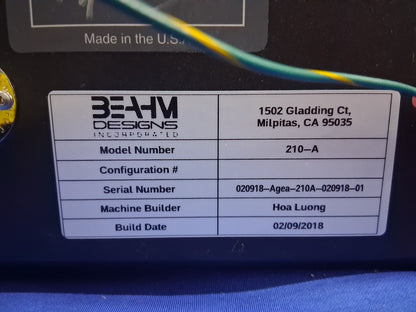 Beahm 210-A BALLOON DEVELOPMENT STATION HOT AIR STATION/ HOT AIR BOX/ HOT BOX