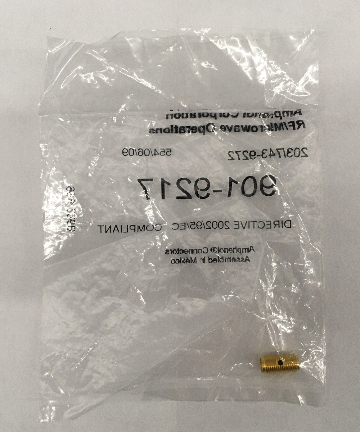 AMPHENOL ® CONNETTORI 901-9217 ADATTATORE RF IN SERIE STRT JACK A JACK GLD