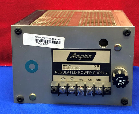 ACOPIAN B15GT300 SN 1180 REGULATED POWER SUPPLY