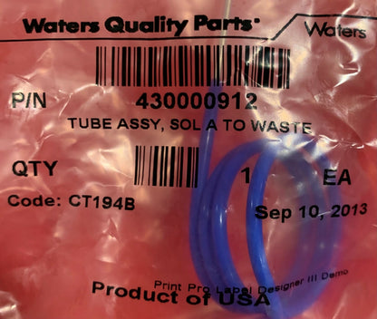 Waters Quality Parts 430000912 Ensemble de tubes Sol A vers évacuation CODE CT194B