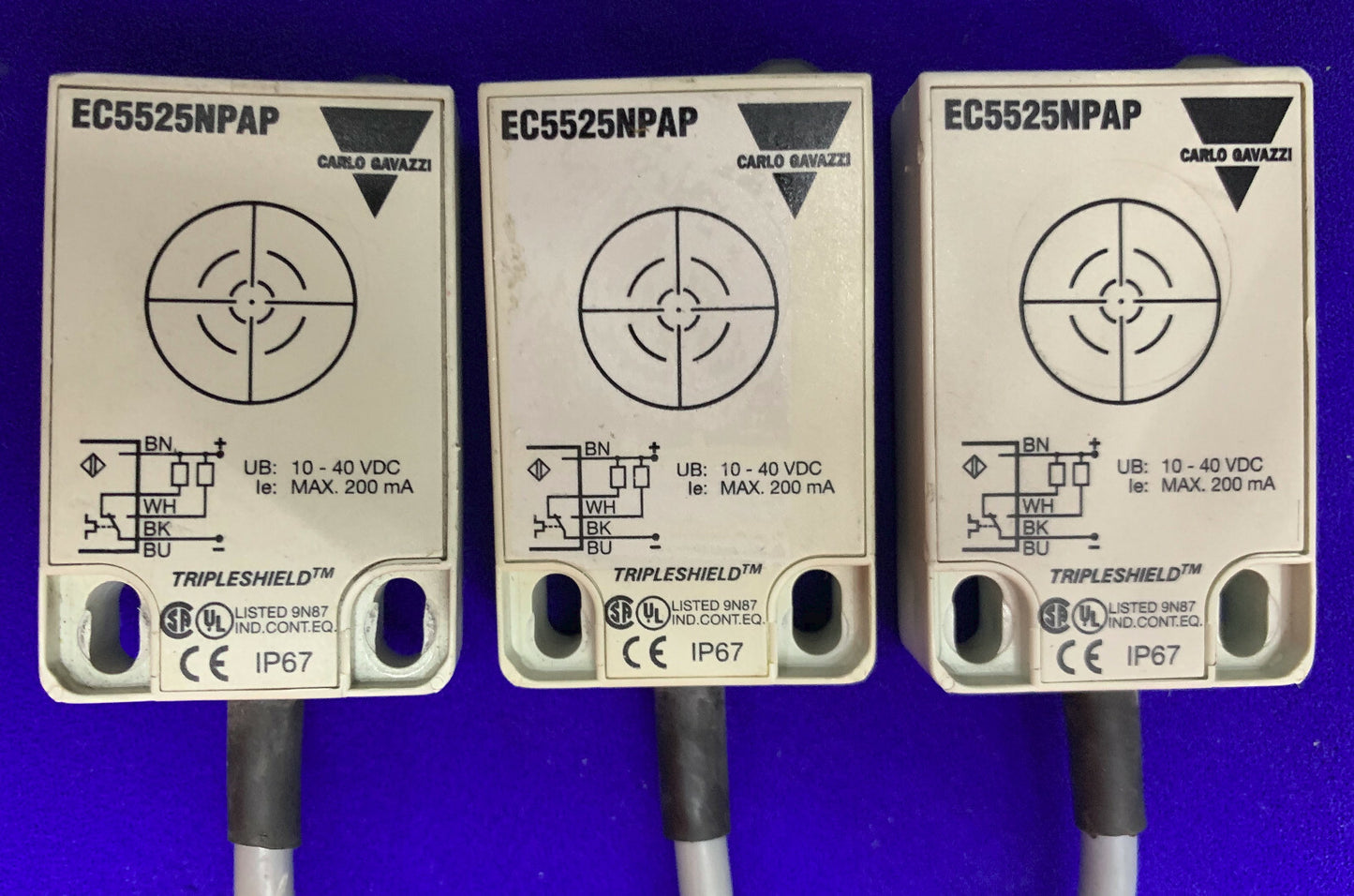 Qté 3 - Capteurs de proximité Carlo Gavazzi EC5525NPAP