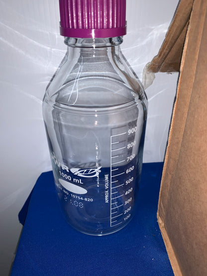 VWR, 21.08, BOTTIGLIE DI VETRO DA 1000 ML, QTY 10