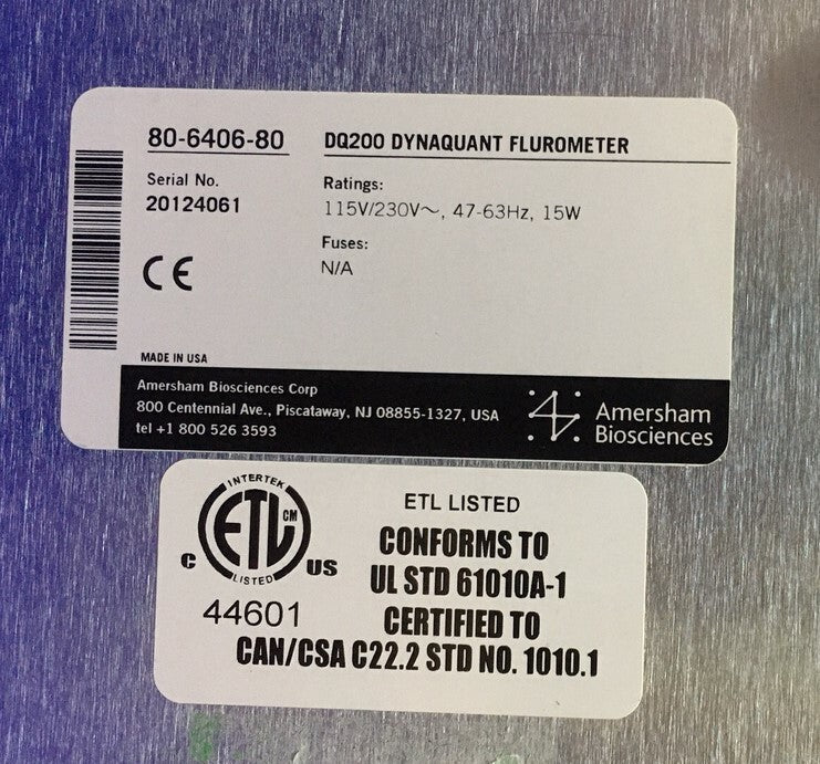 AMERSHAM BIOSCIENCES / HOEFER 80-6406-80 / DQ200 / DYNA QUANT 200 蛍光計