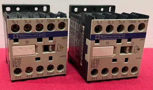 Lot of 2 TELEMECANIQUE CONTACTOR LP4K0910BW3 24V ITEMS ARE USED