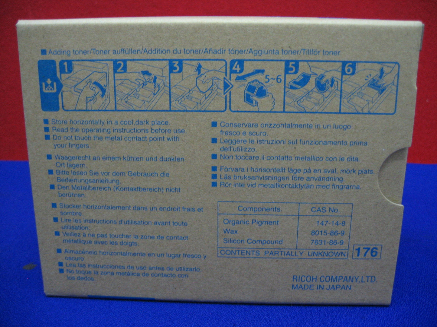 Ricoh Typ R1 Tonerkassette Cyan, Karton mit Prägung 739270010, Teile-Nr. 888343