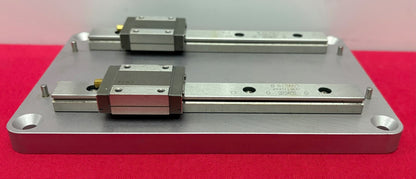 IKO QTY 2 LWL15B LINEAR GUIDE RAIL SLIDE BLOCK MOUNTED ON ALUMINUM PLATE