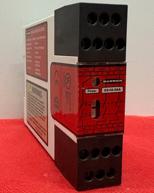 BANNER ES-FA-9AA SAFETY RELAY MODULE FOR E-STOP 24VAC/DC