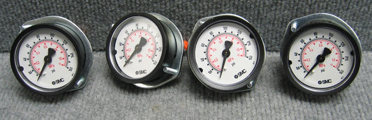 QUANTITÉ DE 4 MANOMÈTRES PNEUMATIQUES SMC 0-160 PSI 0-1,1 MPa