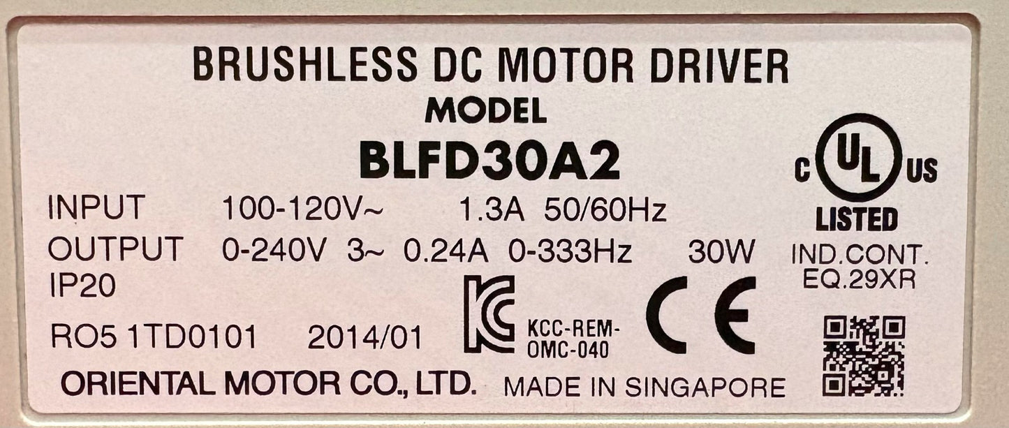 VEXTA BLFDP BLFD30A2 DIGITAL OPERATOR BRUSHLESS DC MOTOR DRIVER -  PARTS/REPAIR
