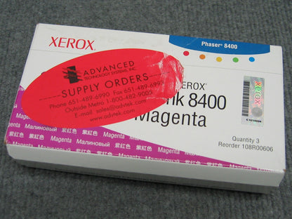 XEROX PHASER 8400 / 108R00606, ORIGINAL UNGEÖFFNETES PAKET ENTHÄLT 3 INKJET-STICKS