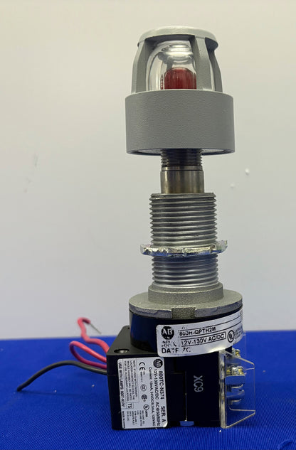 Allen Bradley 800H-QPTH2M SER D LED PILOT LIGHT HAZ LOC PUSH BUTTON & 800TC-N374