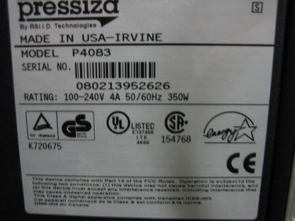 PRESSIZA  P4083 THERMAL LABEL MAKER TESTED TO POWER ON OK