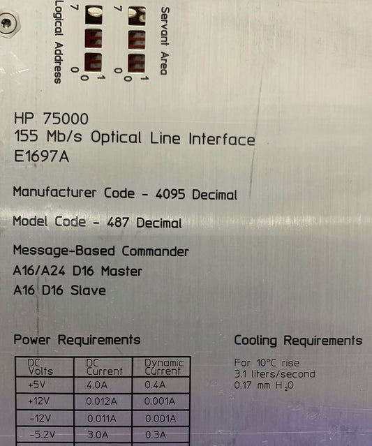 HP / HEWLETT PACKARD 75000 / VXI E1697A 155 Mb/s INTERFACCIA OTTICA