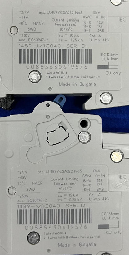 ALLEN BRADLEY 1489-M1C049 4A SER D DISYUNTOR MINIATURA LOTE DE 4