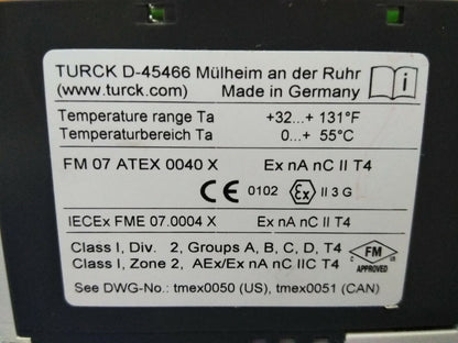 TURCK D-45466 BL20-2D0-R-C0 DIGITAL RELAY OUTPUTS INTERFACE MODULE