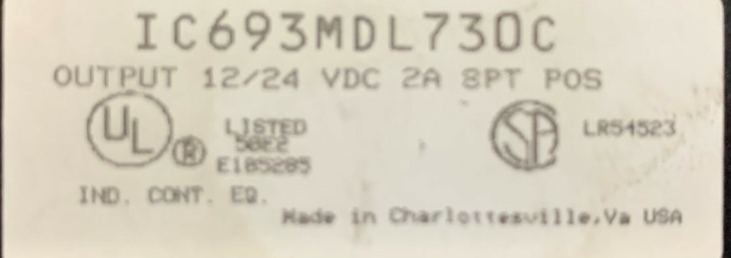 GE Fanuc IC693MDL730C 12/24VDC 8 ポイント出力モジュール 2 個セット