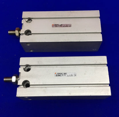 QTY 2 - SMC CDU25-60D FREE MOUNT CYLINDERS MAX PRESSURE 0.7 MPa