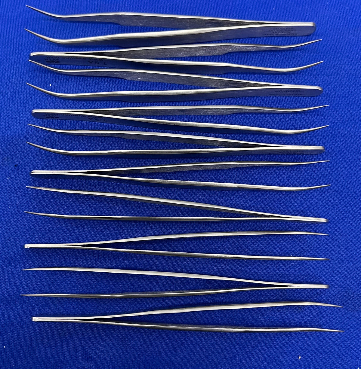 AVEN 7-SA CURVED SUPER FINE POINTS TWEEZERS 4 3/4” SS - 1 LOT QTY 10