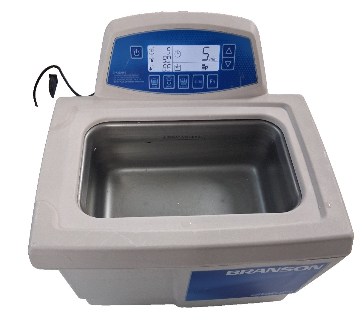 BRANSON 2800 CPX2800H ULTRASONIC BATH 0.75 GALLON CAPACITY TANK DIMENSIONS 9.5"