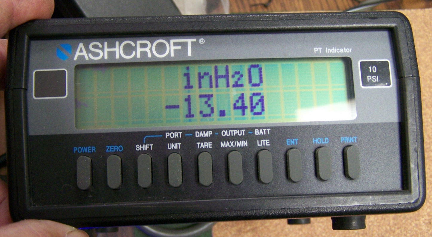 Ashcroft® PT デジタル圧力インジケーター ベンチトップ 温度範囲 32°～120°F
