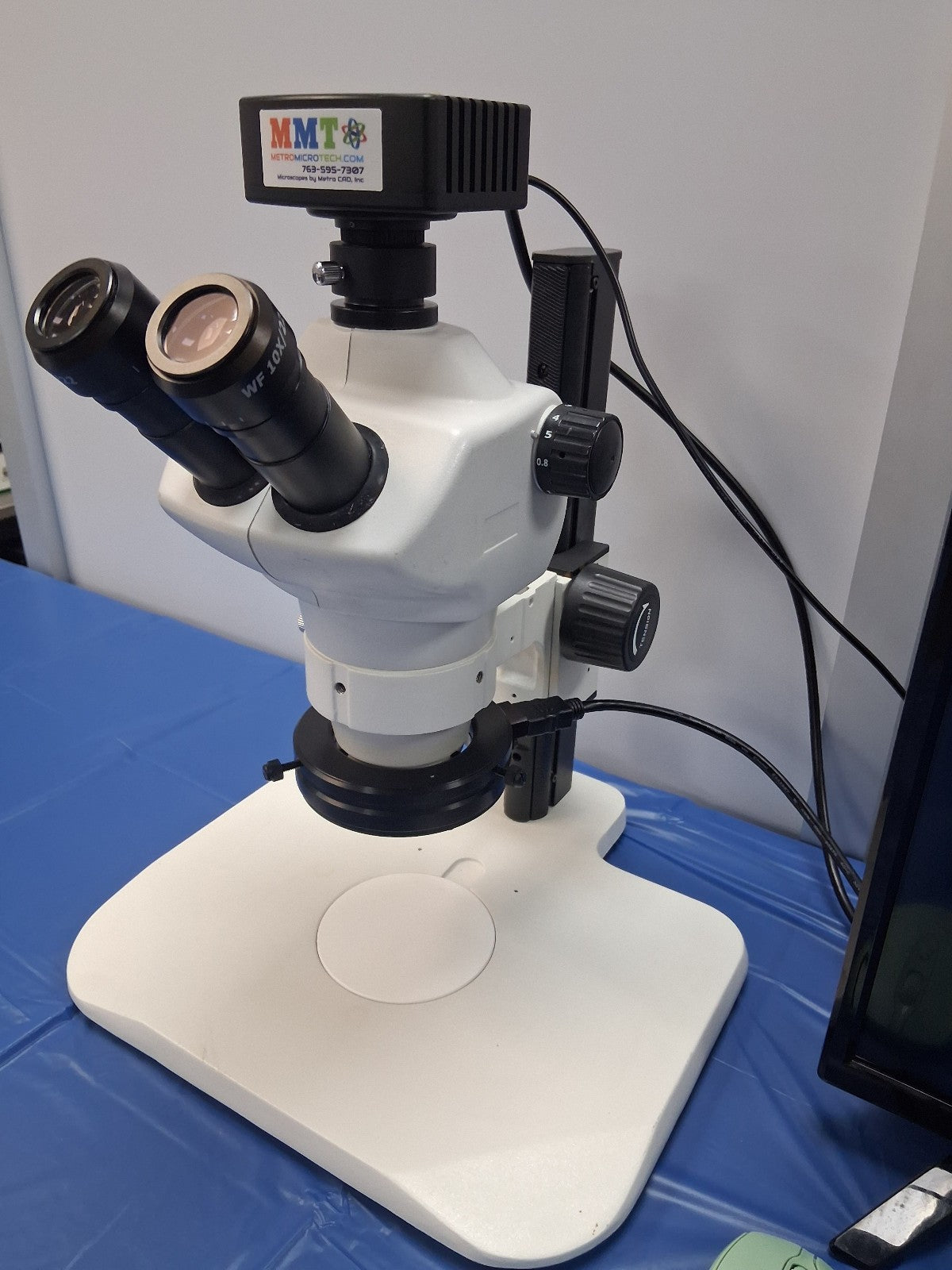 USED MMBT TS-NL Track Stand LED HDMI Microscope Unit 17 8-50X CAMERA & LED LIGHT