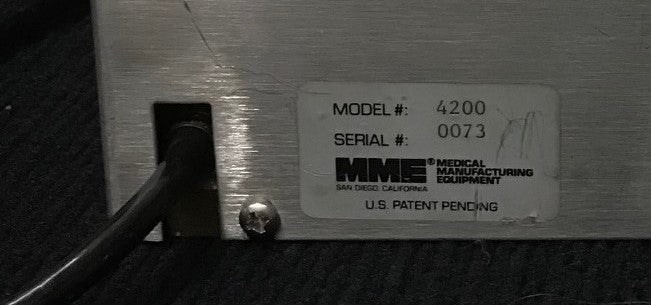 MME MEDICAL MANUFACTURING EQUIPMENT 4200 NEUMATIC CONTROLLED WITH FOOT SWITCH