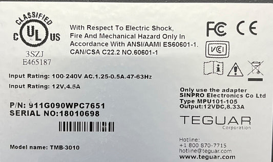 TEGUAR TMB-3010 MEDICAL PC BOX PN 911G090WPC7651 INCLUDE ADATTATORE DI ALIMENTAZIONE SINPRO