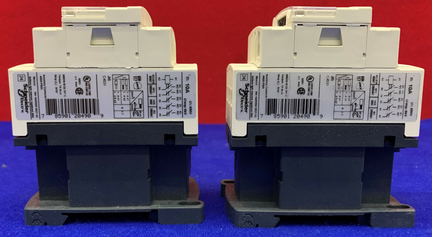 Lotto di 2 Schneider Square D Telemecanique CAD50G7 Relè di controllo