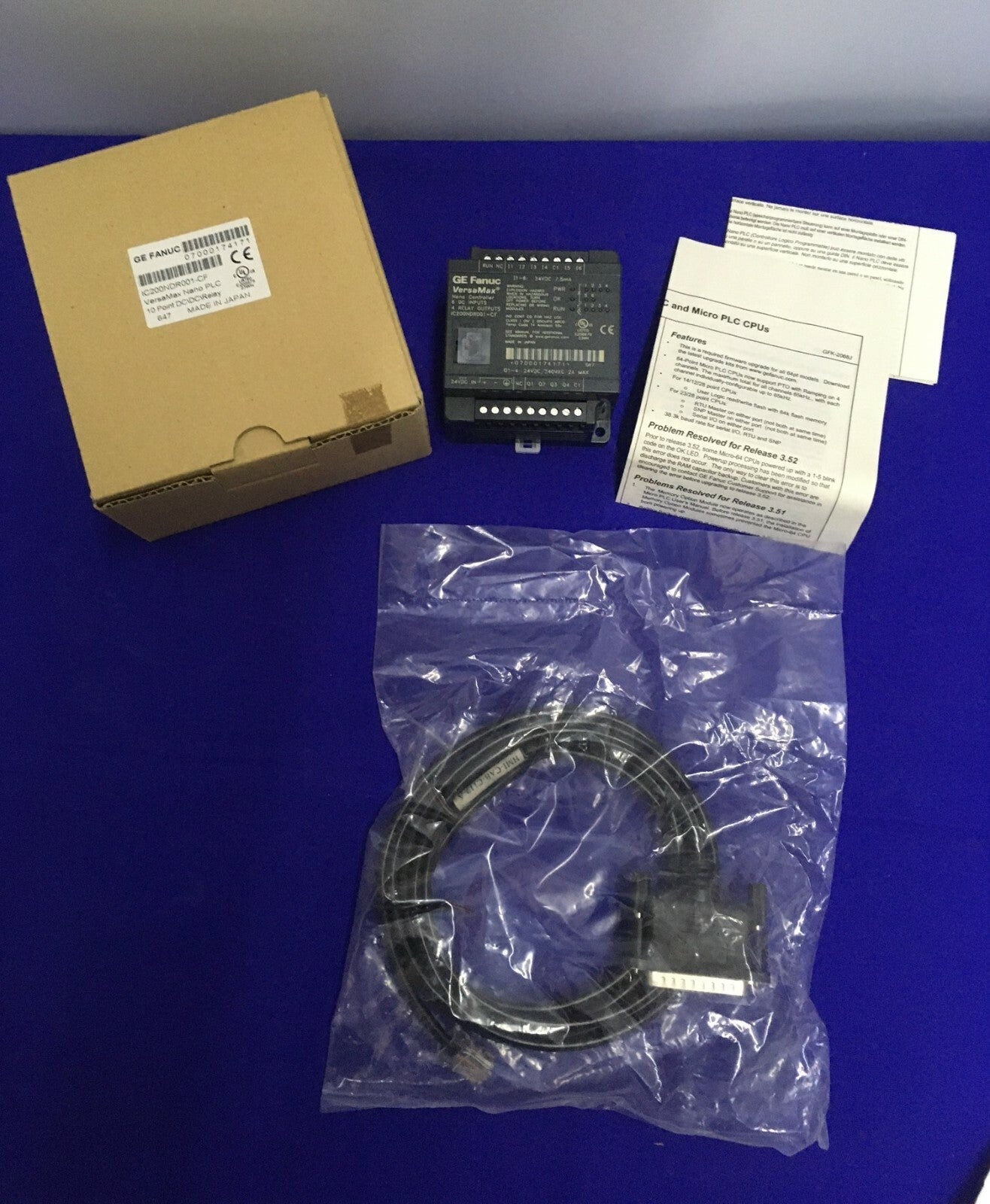 GE FANUC IC200NDR001-CF VERSAMAX NANO PLC 10-PUNTS DC\DC\RELAIS INCLUSIEF KABEL 