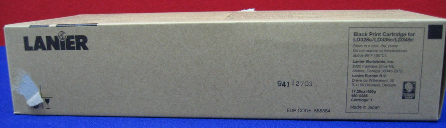 LANIER ブラック トナー カートリッジ 480-0285 LAN480-0285 品番 107541