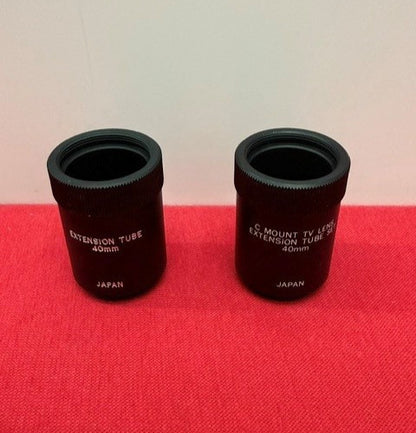 LOT OF 2 40mm C-Mount TV Lens Extension Tube Heavy-duty black anodized aluminum
