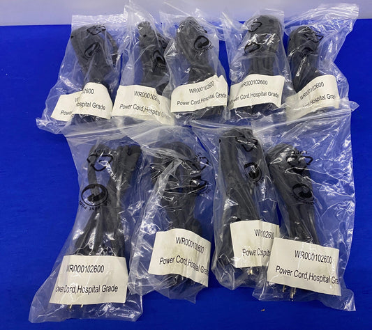 CABLE DE ALIMENTACIÓN LONGWELL E55333 GREEN DOT DE 6' PARA GRADO HOSPITALARIO - 1 LOTE CANTIDAD DE 9 CABLES