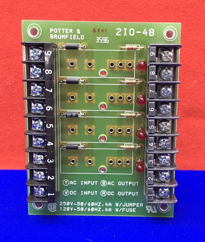 POTTER &amp; BRUMFIELD 2I0-4B / 2I04B MODULE D'E/S RACK 4 CANAUX