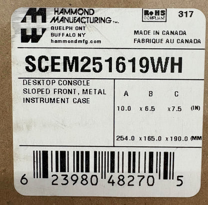 HAMMOND SCEM251619WH DESKTOP CONSOLE METAL BLUE/GRAY SLOPED FRONT CASE/ENCLOSURE