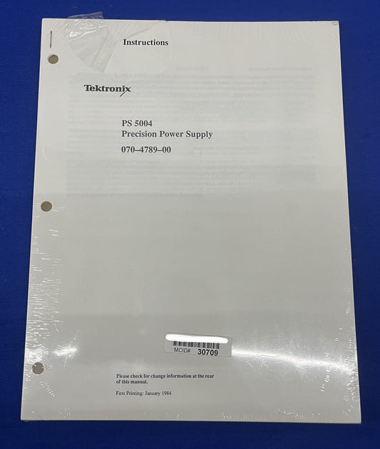 TEKTRONIX ANLEITUNG FÜR PS 5004 / 070-4789-00 PRÄZISIONSSTROMVERSORGUNG
