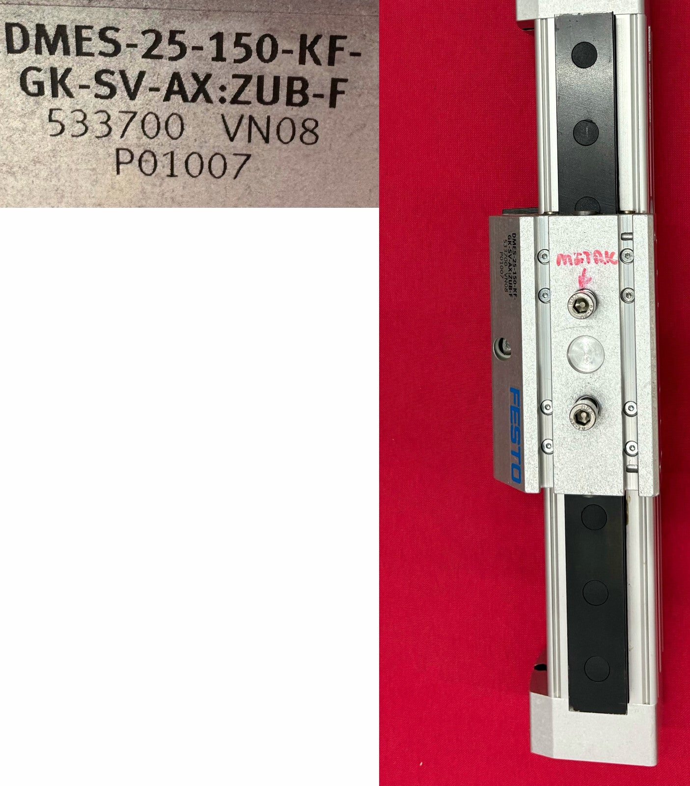 FESTO LINEAR ACTUATOR & FESTO MOTOR & MURR SWITCH MODE POWER SUPPLY PARTS/REPAIR