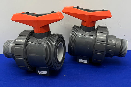 GEORG FISCHER +GF+ TYP 546 2” DN50 PVC-U FPM PN16 BALL VALVE - 1 LOT QTY 2