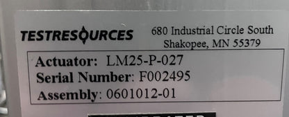 TESTRESOURCES ACTIONNEUR DE TEST FATIQUE (LM25-P-027)
