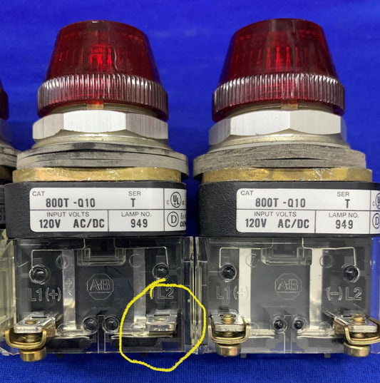 1 partij QTY van 5 - Allen Bradley 800T-Q10 Ser T Rood controlelampje / indicatielampje