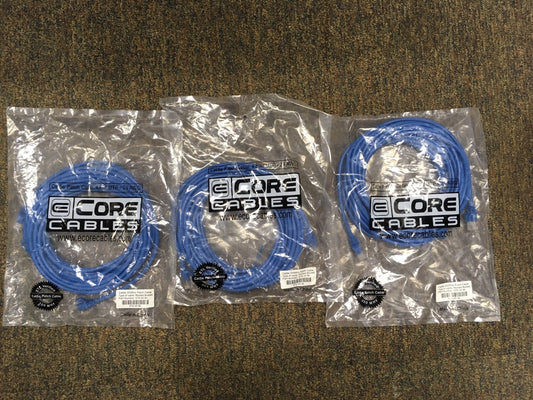 QTY 3 - CAVI CORE 570-25 BL CAVO PATCH CAT5E 4 COPPIE UTP-24 AWG 350Mhz