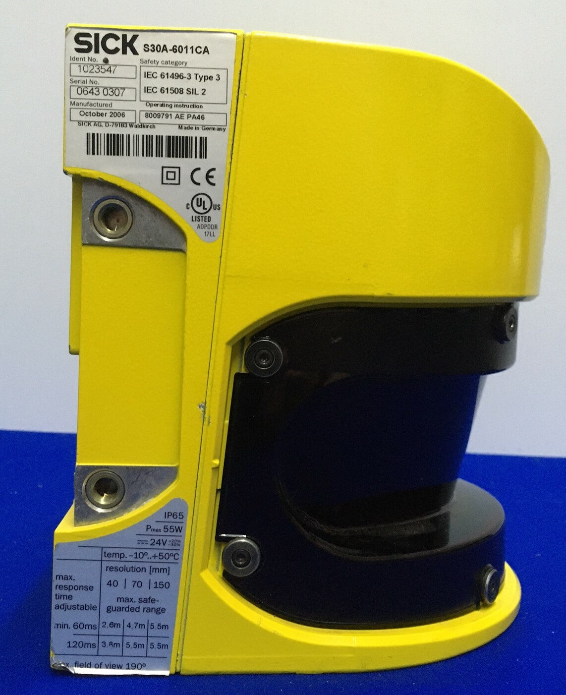 PIÈCES/RÉPARATION SICK S30A-6011CA 1023547 AVEC MODULE S30A-XXXXCA SCANNER LASER DE SÉCURITÉ