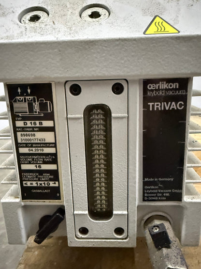 LEYBOLD AERLIKON VACUUM PUMP TRIVAC D16 B PARTS REPAIR