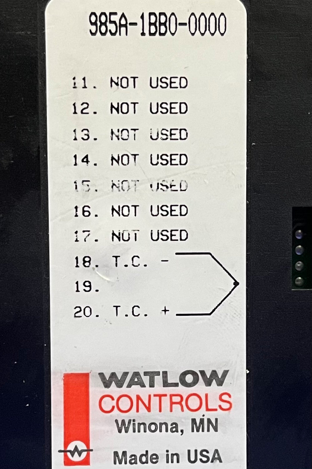 WATLOW TEMPERATURREGLER SERIE 985 985A-1BB0-0000 REV E - KEINE KLAMMER