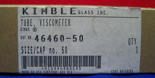 Viscosimètre à tube KIMBLE / KIMAX 46460 taille 50 SN A290 46460-50