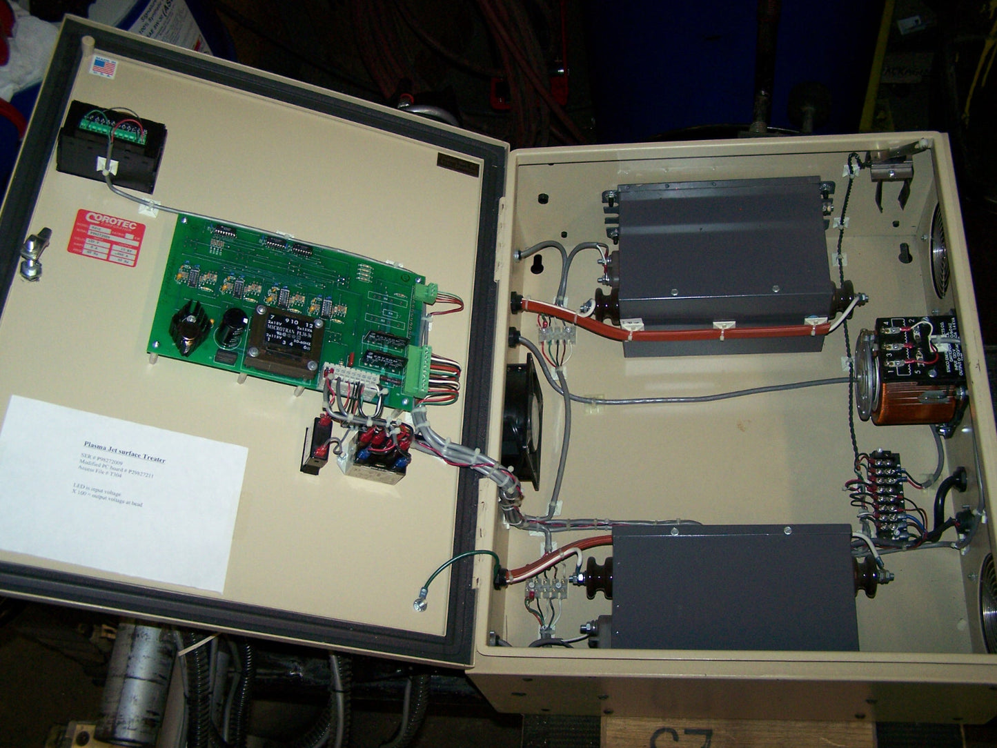 TRATADOR DE SUPERFICIES POR CHORRO DE PLASMA COROTEC CORP PJ2 120 VOLTIOS 8 AMPERIOS PIEZAS O REPARACIONES 