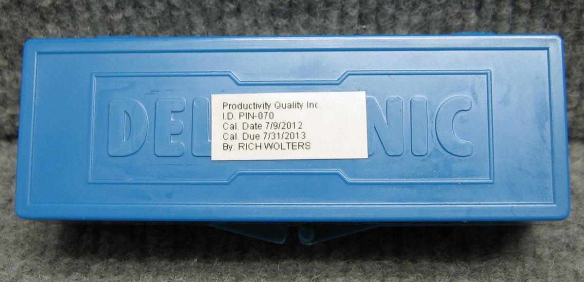 DELTRONIC 1.0120 PIN GAGE GAUGE LENGTH 3.5"